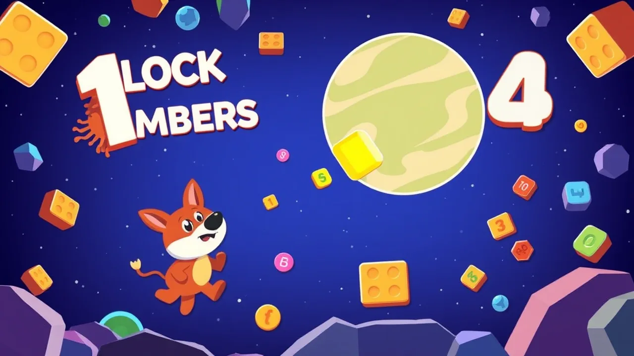 Block Numbers Puzzle: A Challenging Animal Adventure in Space image