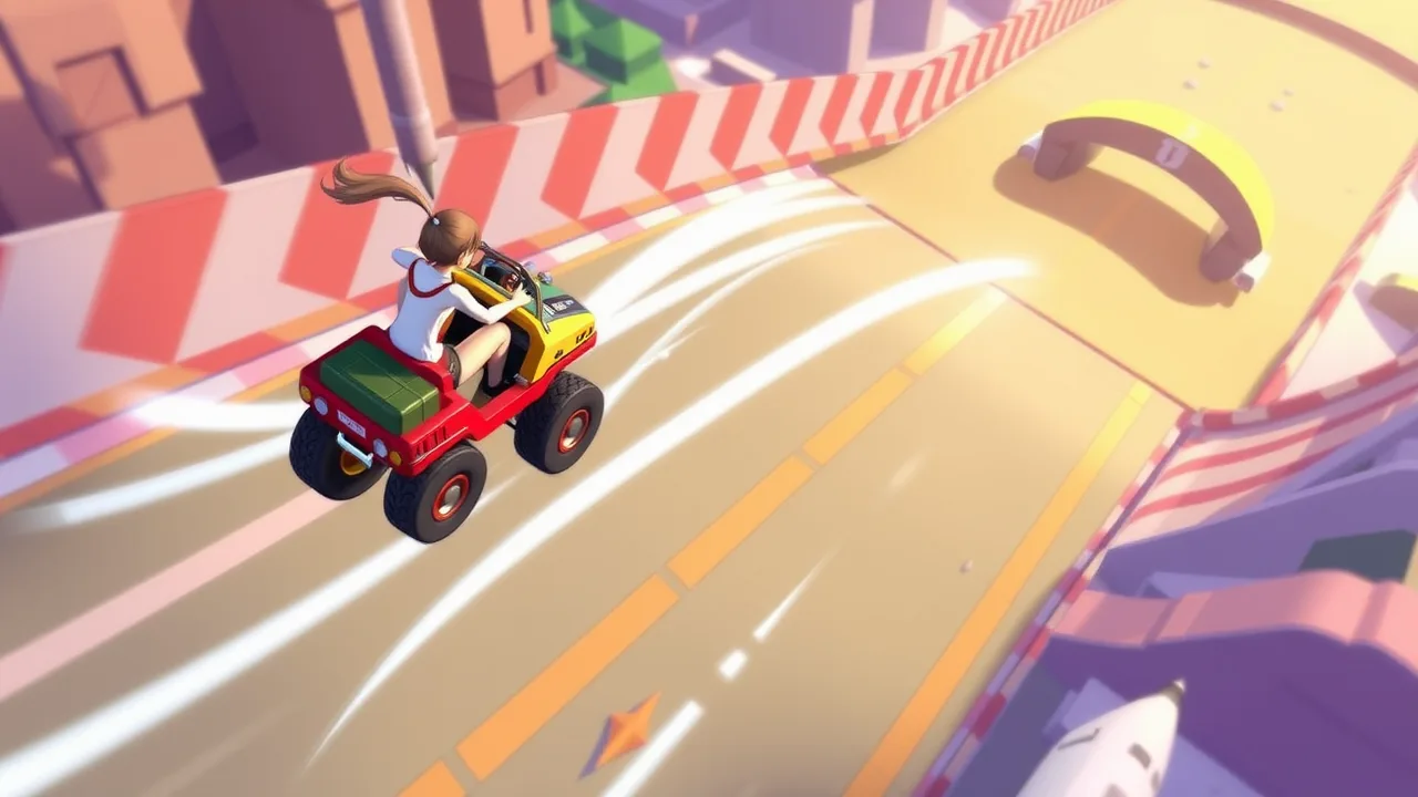 Girls' Driving Frenzy in Impossible Air Obstacle Driver image