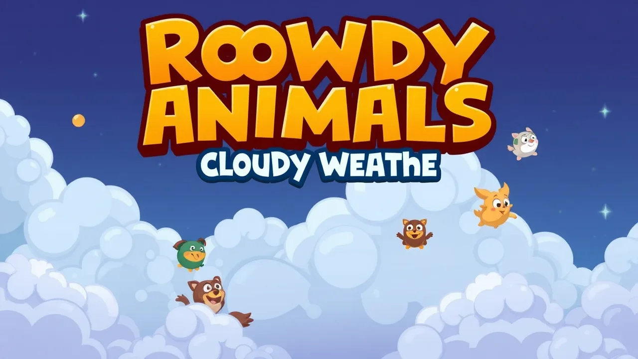 Unleash the Chaos: Rowdy Animals Cloudy Weather Puzzle Game image