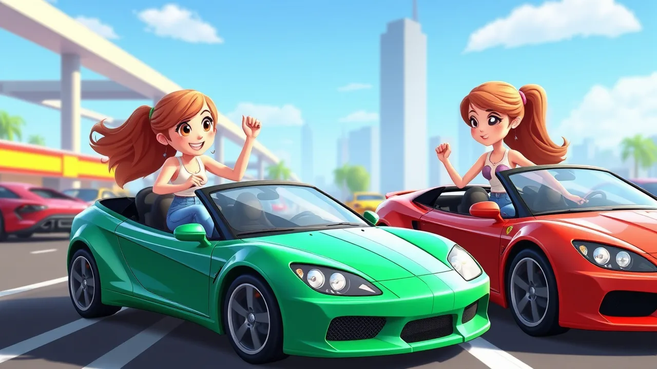 Girls Love Cars in Car Park Simulator image