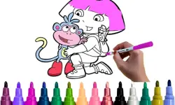 Dora Coloring Fun Time image