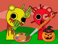 Halloween Sprunki Coloring Book image