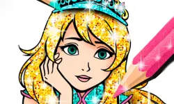 Princess Coloring Book Glitter image