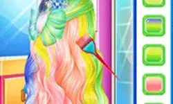 Princess Fashion Rainbow Hairstyle Design image
