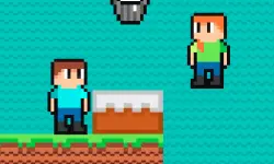 Brothers are making a cake image