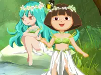 Dora With Wizard In Forest image
