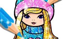 Girls Coloring Book Glitter image