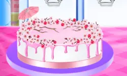 Cherry Blossom Cake Cooking image