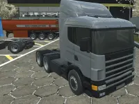 18 wheeler truck driving cargo image